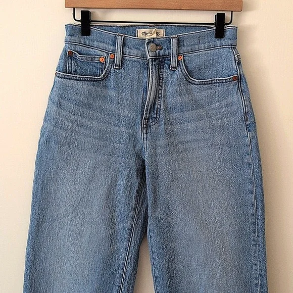 Madewell Womens 25 The Perfect Vintage Wide Leg Crop Jeans Casual Classic Preppy - Picture 3 of 8